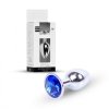Korek analny z kryształem Jewellery Silver PLUG- Dark Blue